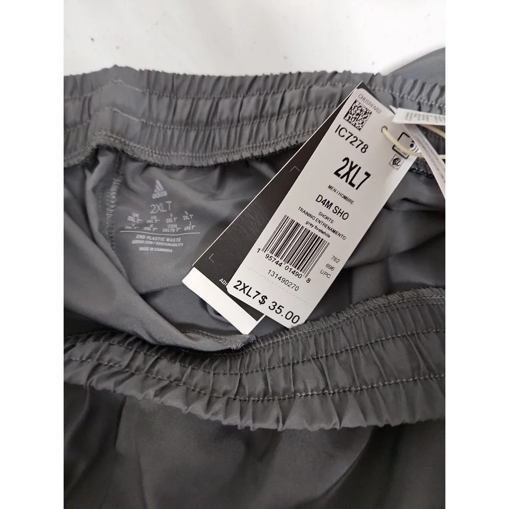 Adidas Shorts Mens 2XLT Grey D4M‎ Training Aeroready IC7278 Zipper Pockets NWT